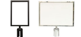 Sign holder for belt barriers