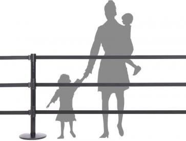 FlexiBarrier Belt Stanchion -Pro Triple- (3x3.4m belt)