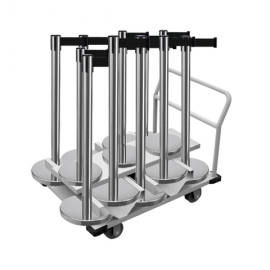Barrier package-Event Small Silver- 12pcs posts + transport trolley
