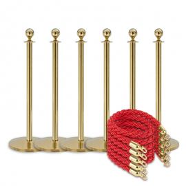 Queue package -Brass- 6 posts / 5 ropes