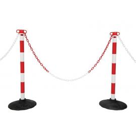 Post & Chain Barrier Kit -Light-, 6 plastic stanchions incl. 25m chain