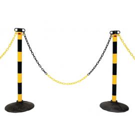 Post & Chain Barrier Kit -Light-, 6 plastic stanchions incl. 25m chain