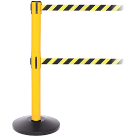 FlexiBarrier Belt Stanchion --SafetyPlus Double 3.4m-- (2x3.4m belt)